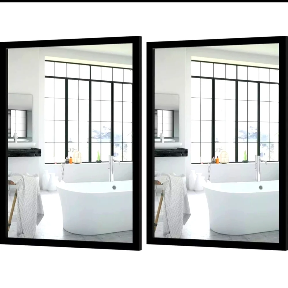 Black Large Bathroom Wall Mirror 18×24 ( 2 SETS )